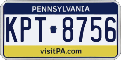 PA license plate KPT8756