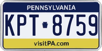 PA license plate KPT8759