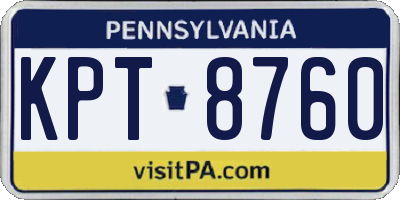 PA license plate KPT8760
