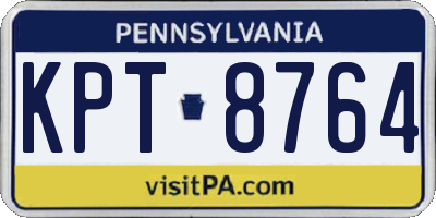 PA license plate KPT8764