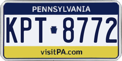 PA license plate KPT8772