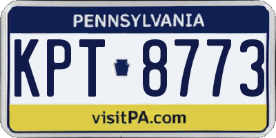 PA license plate KPT8773