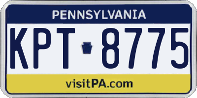 PA license plate KPT8775