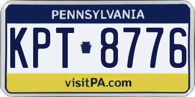 PA license plate KPT8776
