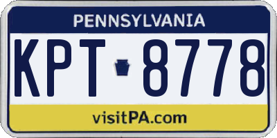 PA license plate KPT8778