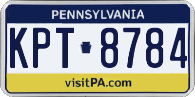 PA license plate KPT8784