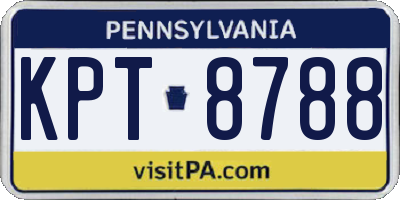 PA license plate KPT8788