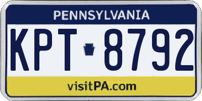 PA license plate KPT8792