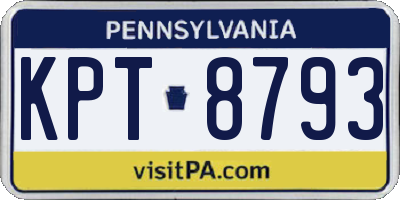 PA license plate KPT8793