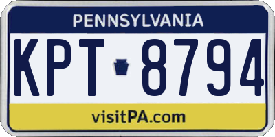 PA license plate KPT8794