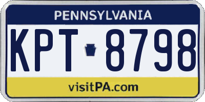 PA license plate KPT8798