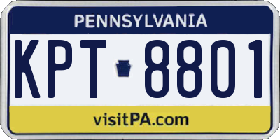 PA license plate KPT8801