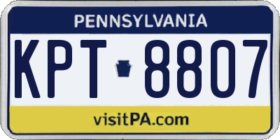 PA license plate KPT8807