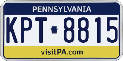 PA license plate KPT8815