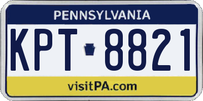 PA license plate KPT8821