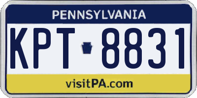 PA license plate KPT8831