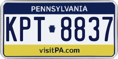 PA license plate KPT8837