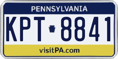 PA license plate KPT8841