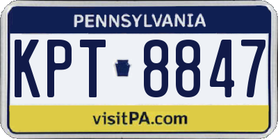 PA license plate KPT8847