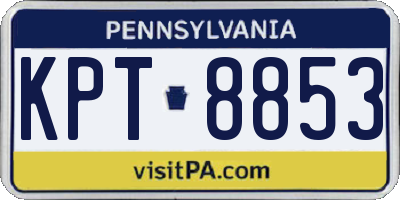 PA license plate KPT8853