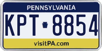 PA license plate KPT8854