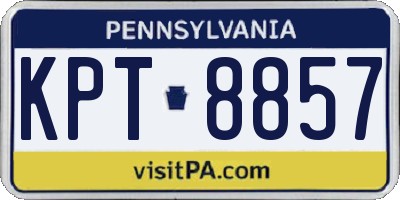 PA license plate KPT8857