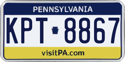 PA license plate KPT8867