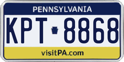 PA license plate KPT8868