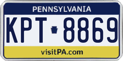 PA license plate KPT8869