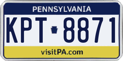 PA license plate KPT8871