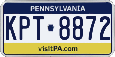 PA license plate KPT8872