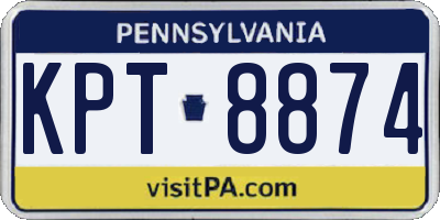 PA license plate KPT8874