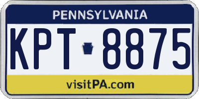 PA license plate KPT8875