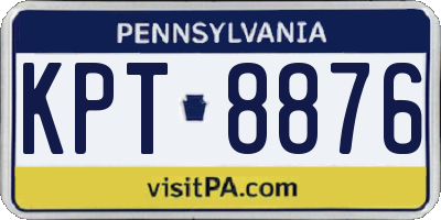 PA license plate KPT8876