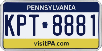 PA license plate KPT8881