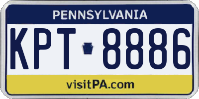PA license plate KPT8886