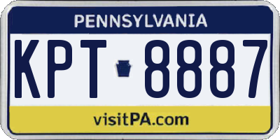 PA license plate KPT8887