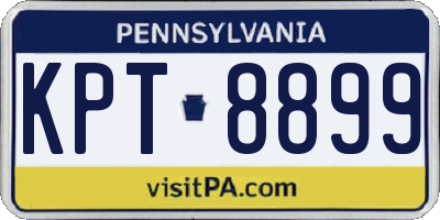 PA license plate KPT8899