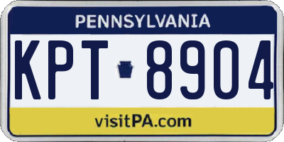 PA license plate KPT8904