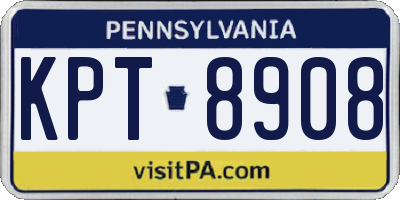PA license plate KPT8908