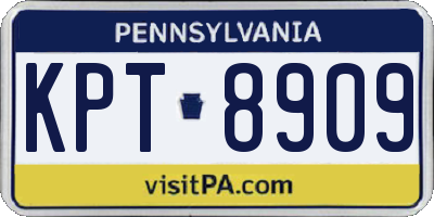 PA license plate KPT8909