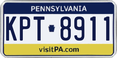 PA license plate KPT8911