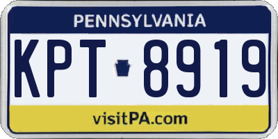 PA license plate KPT8919
