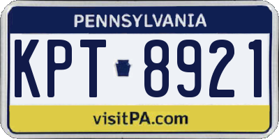 PA license plate KPT8921