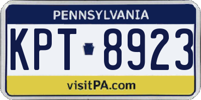 PA license plate KPT8923