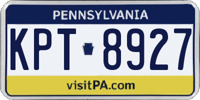 PA license plate KPT8927