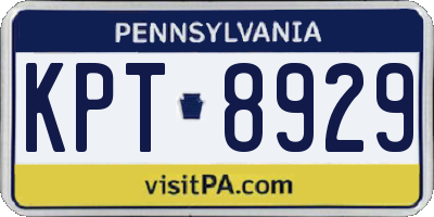 PA license plate KPT8929