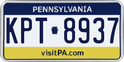 PA license plate KPT8937