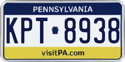 PA license plate KPT8938