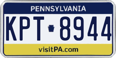 PA license plate KPT8944